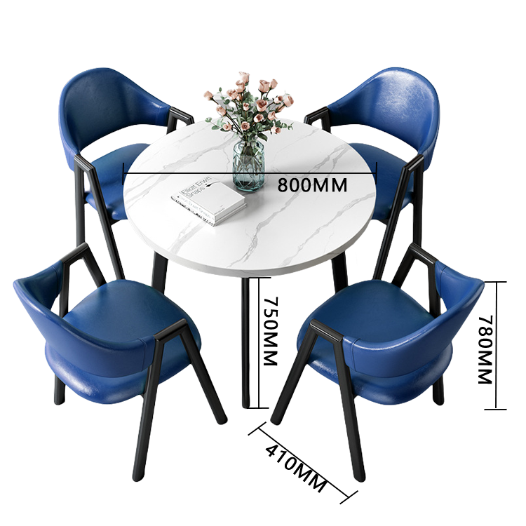 応接セット 丸テーブル 相談用チェア 受付用 喫茶店 1人掛け マーブル模様 モダン シンプル グレー カスタマイズ可能 JDZH-N003