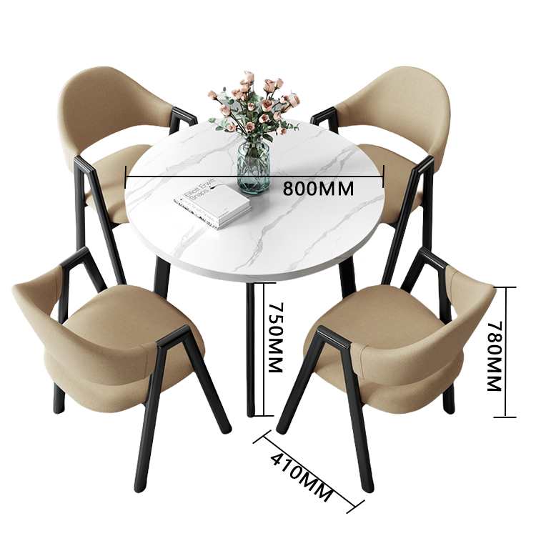応接セット 丸テーブル 相談用チェア 受付用 喫茶店 1人掛け マーブル模様 モダン シンプル グレー カスタマイズ可能 JDZH-N003