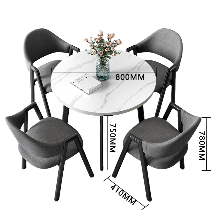 応接セット 丸テーブル 相談用チェア 受付用 喫茶店 1人掛け マーブル模様 モダン シンプル グレー カスタマイズ可能 JDZH-N003