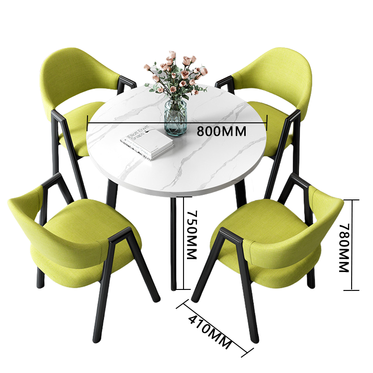 応接セット 丸テーブル 相談用チェア 受付用 喫茶店 1人掛け マーブル模様 モダン シンプル グレー カスタマイズ可能 JDZH-N003