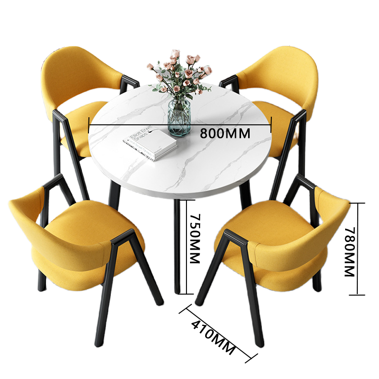 応接セット 丸テーブル 相談用チェア 受付用 喫茶店 1人掛け マーブル模様 モダン シンプル グレー カスタマイズ可能 JDZH-N003