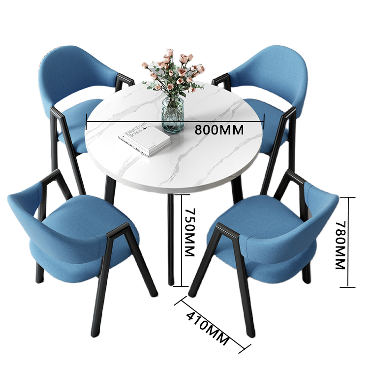 応接セット 丸テーブル 相談用チェア 受付用 喫茶店 1人掛け マーブル模様 モダン シンプル グレー カスタマイズ可能 JDZH-N003