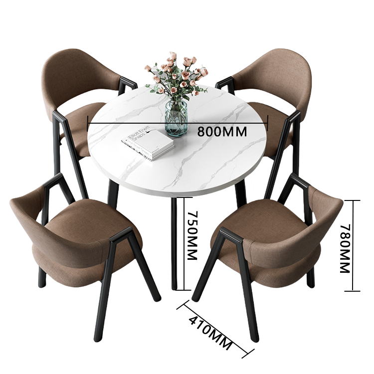 応接セット 丸テーブル 相談用チェア 受付用 喫茶店 1人掛け マーブル模様 モダン シンプル グレー カスタマイズ可能 JDZH-N003