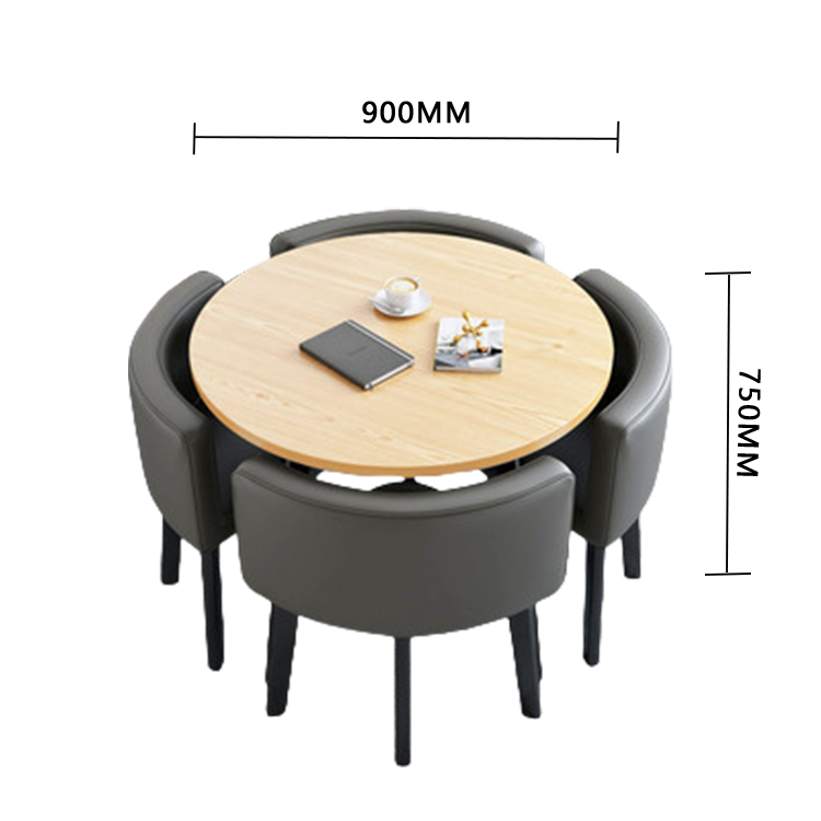 食卓セット ダイニングテーブル ダイニングセット 商談用 喫茶店 応接用 4人掛け シンプル ブラック カスタマイズ可能 JDZH-N004