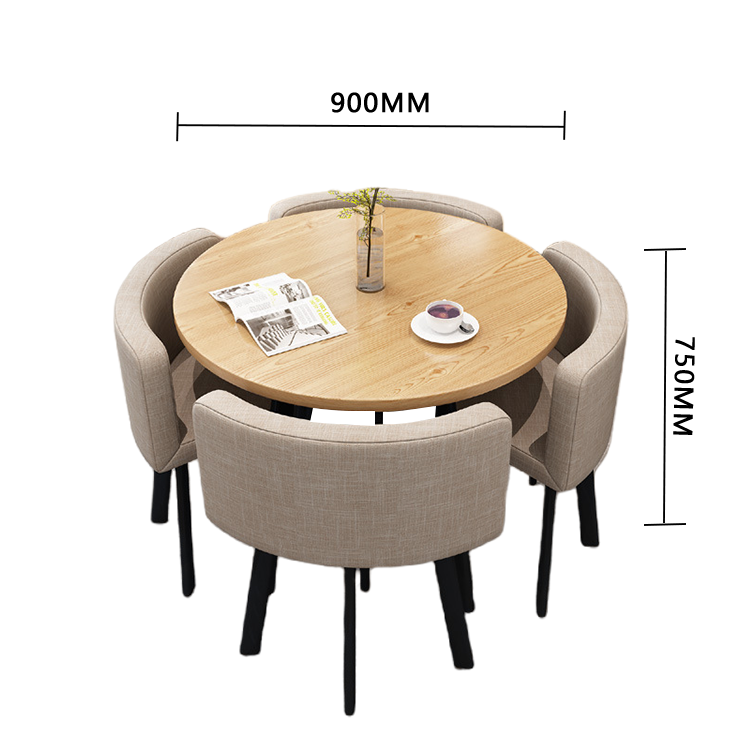 食卓セット ダイニングテーブル ダイニングセット 商談用 喫茶店 応接用 4人掛け シンプル ブラック カスタマイズ可能 JDZH-N004