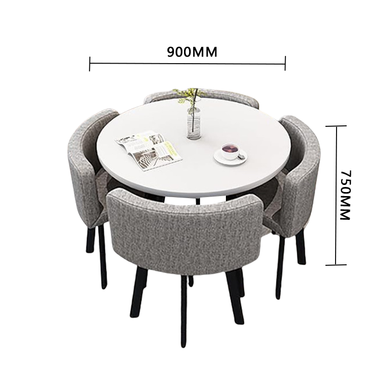 食卓セット ダイニングテーブル ダイニングセット 商談用 喫茶店 応接用 4人掛け シンプル ブラック カスタマイズ可能 JDZH-N004