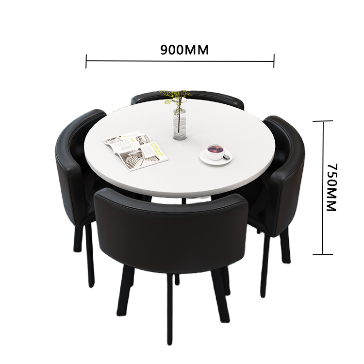 食卓セット ダイニングテーブル ダイニングセット 商談用 喫茶店 応接用 4人掛け シンプル ブラック カスタマイズ可能 JDZH-N004