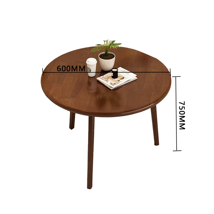 応接セット 丸テーブル ダイニングテーブル 商談用 喫茶店 ワニス塗装 天然木 モダン ウォールナット カスタマイズ可能 JDZH-N008
