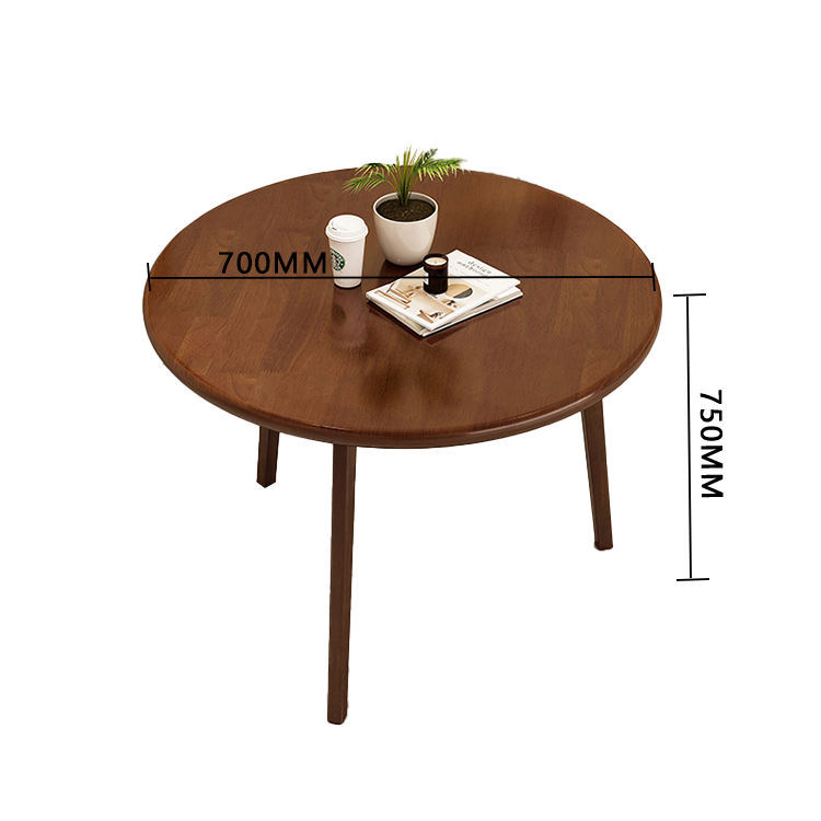 応接セット 丸テーブル ダイニングテーブル 商談用 喫茶店 ワニス塗装 天然木 モダン ウォールナット カスタマイズ可能 JDZH-N008