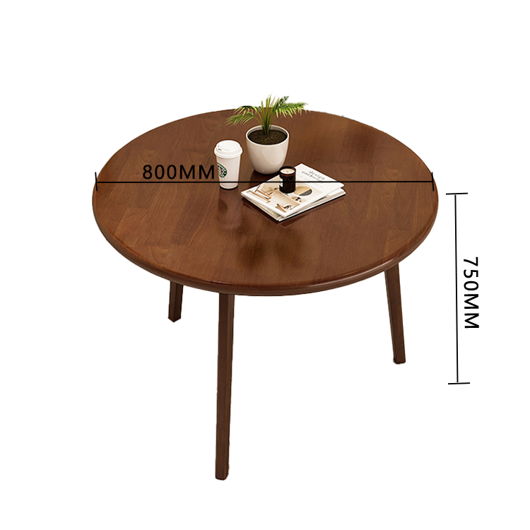 応接セット 丸テーブル ダイニングテーブル 商談用 喫茶店 ワニス塗装 天然木 モダン ウォールナット カスタマイズ可能 JDZH-N008