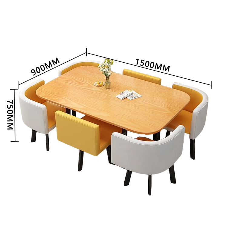 応接セット ダイニングテーブル リビングテーブル 商談用 休憩室 スチールフレーム モダン ナチュラル カスタマイズ可能 JDZH-N017