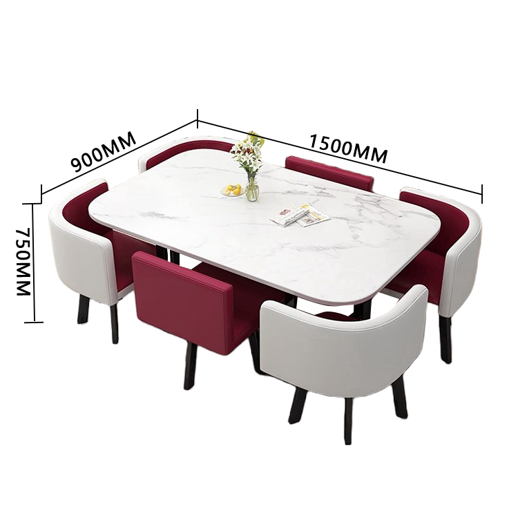 応接セット ダイニングテーブル リビングテーブル 商談用 休憩室 スチールフレーム モダン ナチュラル カスタマイズ可能 JDZH-N017