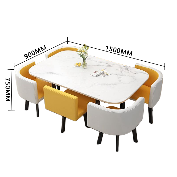 応接セット ダイニングテーブル リビングテーブル 商談用 休憩室 スチールフレーム モダン ナチュラル カスタマイズ可能 JDZH-N017