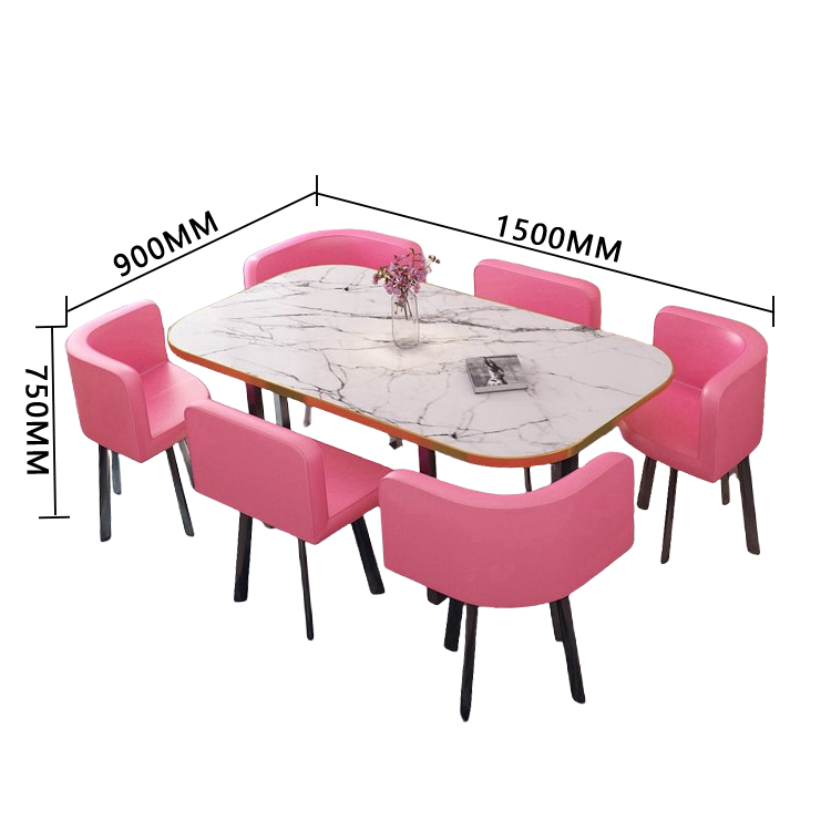 応接セット ダイニングテーブル リビングテーブル 商談用 休憩室 スチールフレーム モダン ナチュラル カスタマイズ可能 JDZH-N017