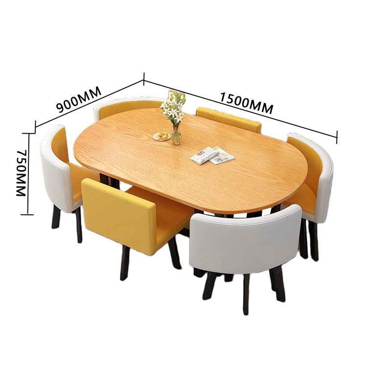 応接セット ダイニングテーブル リビングテーブル 商談用 休憩室 スチールフレーム モダン ナチュラル カスタマイズ可能 JDZH-N017