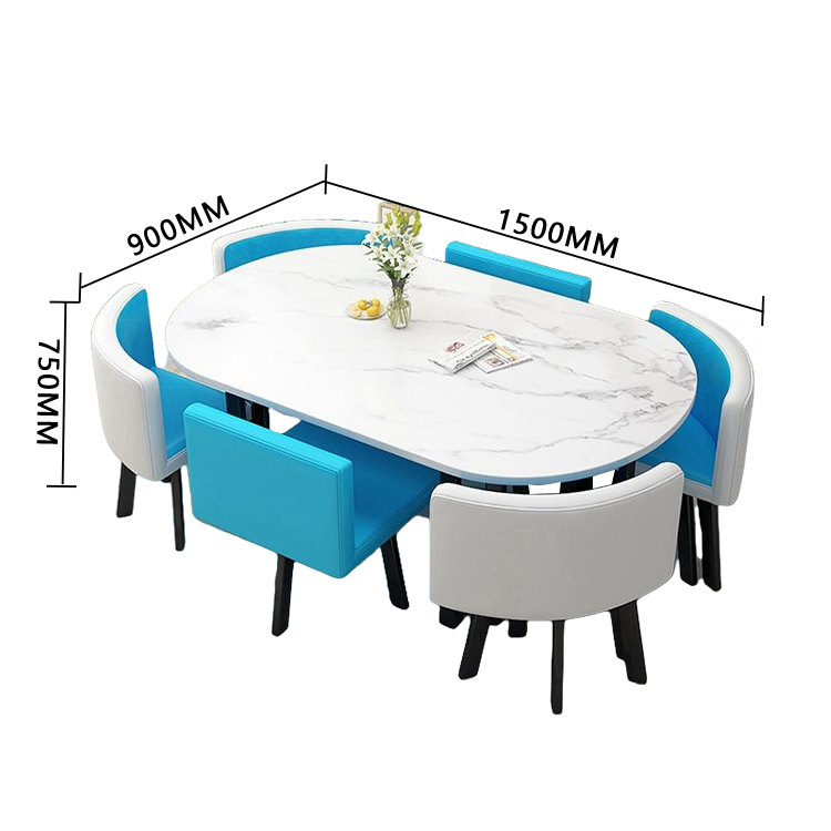 応接セット ダイニングテーブル リビングテーブル 商談用 休憩室 スチールフレーム モダン ナチュラル カスタマイズ可能 JDZH-N017