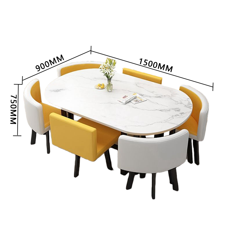 応接セット ダイニングテーブル リビングテーブル 商談用 休憩室 スチールフレーム モダン ナチュラル カスタマイズ可能 JDZH-N017