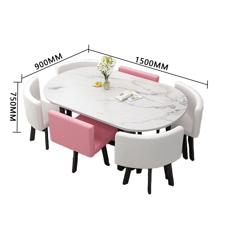 応接セット ダイニングテーブル リビングテーブル 商談用 休憩室 スチールフレーム モダン ナチュラル カスタマイズ可能 JDZH-N017