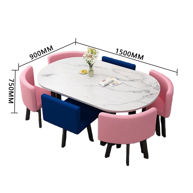 応接セット ダイニングテーブル リビングテーブル 商談用 休憩室 スチールフレーム モダン ナチュラル カスタマイズ可能 JDZH-N017