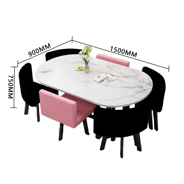 応接セット ダイニングテーブル リビングテーブル 商談用 休憩室 スチールフレーム モダン ナチュラル カスタマイズ可能 JDZH-N017