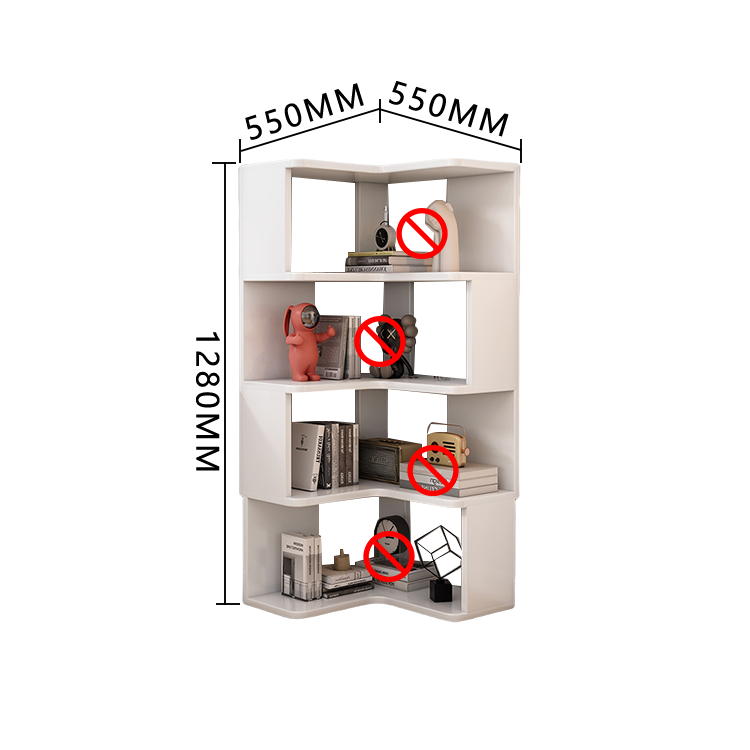収納ラック コーナーシェルフ オープンラック L型 ブックラック 大容量 コーナー棚 室内 角置き ホワイト JYCWG-N022