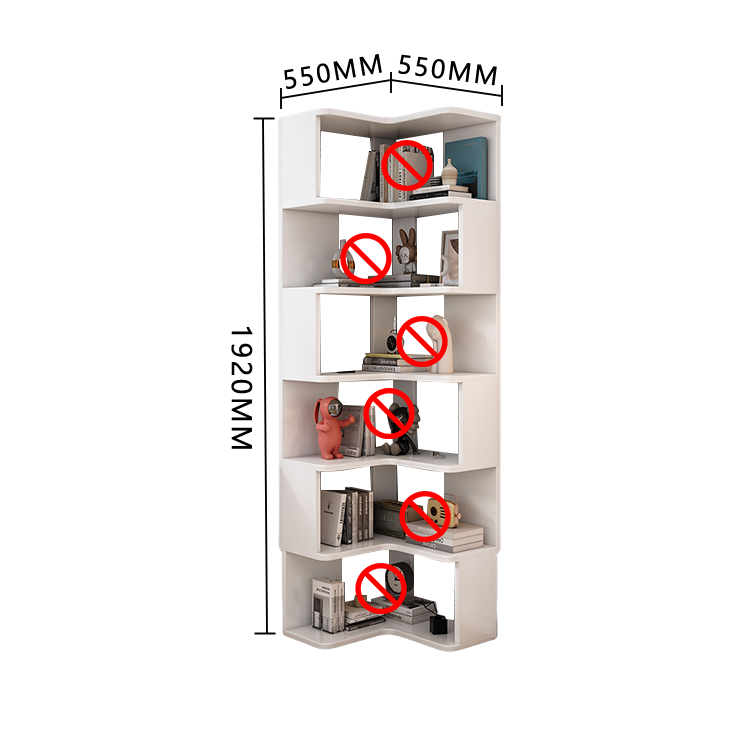 収納ラック コーナーシェルフ オープンラック L型 ブックラック 大容量 コーナー棚 室内 角置き ホワイト JYCWG-N022