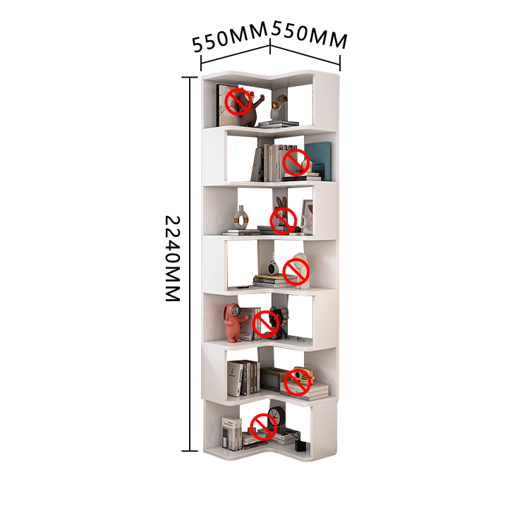 収納ラック コーナーシェルフ オープンラック L型 ブックラック 大容量 コーナー棚 室内 角置き ホワイト JYCWG-N022