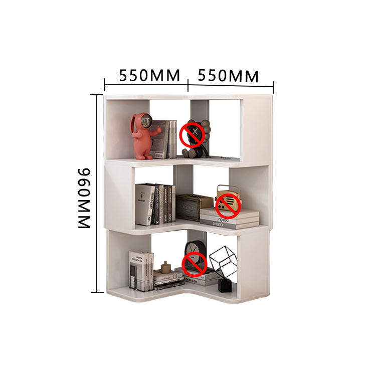 収納ラック コーナーシェルフ オープンラック L型 ブックラック 大容量 コーナー棚 室内 角置き ホワイト JYCWG-N022