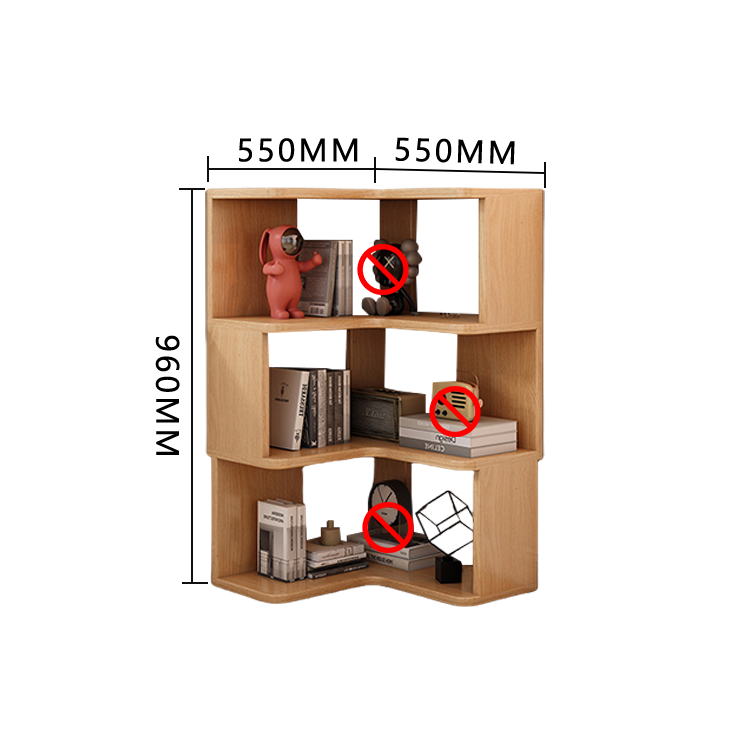 収納ラック コーナーシェルフ オープンラック L型 ブックラック 大容量 コーナー棚 室内 角置き ホワイト JYCWG-N022