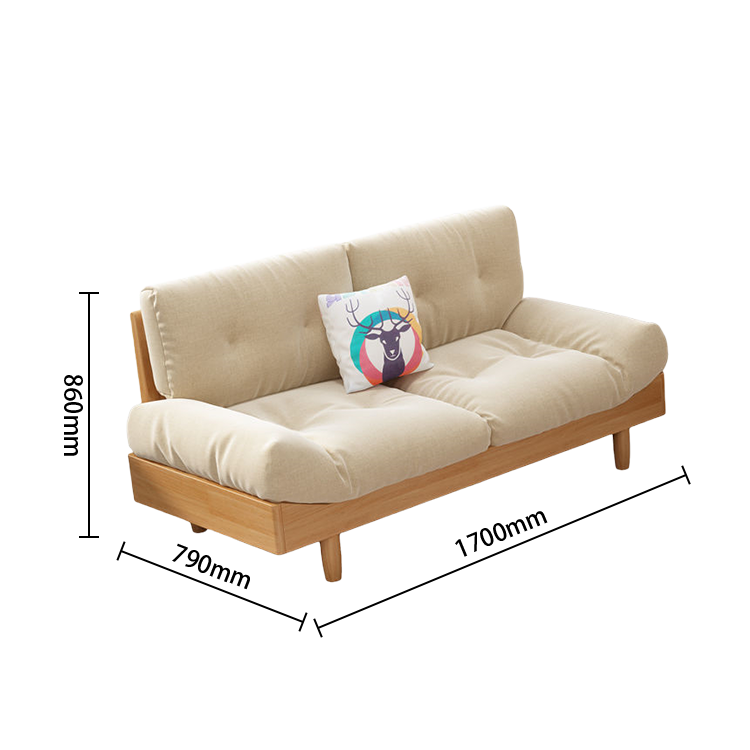 リビングソファ 北欧ソファ 在宅用 2人掛け 3人掛け 木製フレーム 人間工学 柔らかい ナチュラル カスタマイズ可能 JYSF-N006
