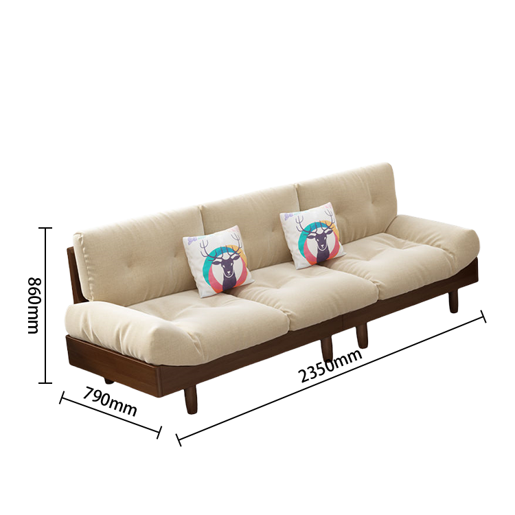 リビングソファ 北欧ソファ 在宅用 2人掛け 3人掛け 木製フレーム 人間工学 柔らかい ナチュラル カスタマイズ可能 JYSF-N006