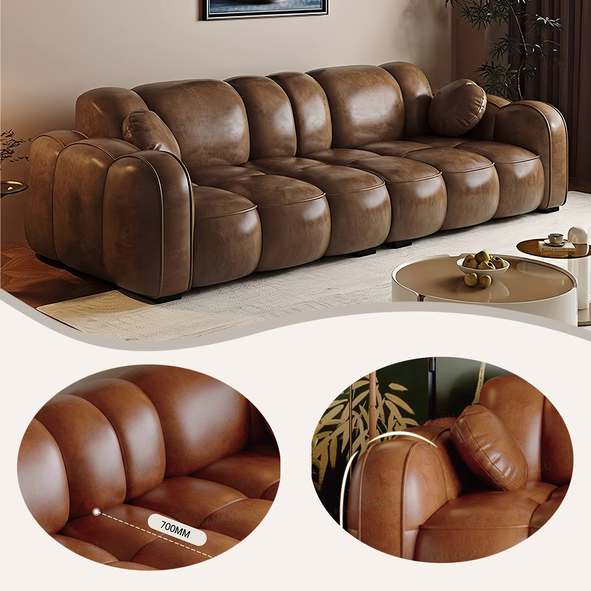 クラシックブラウンレザー 2人掛けソファ ブラウン 2人掛けソファー 2