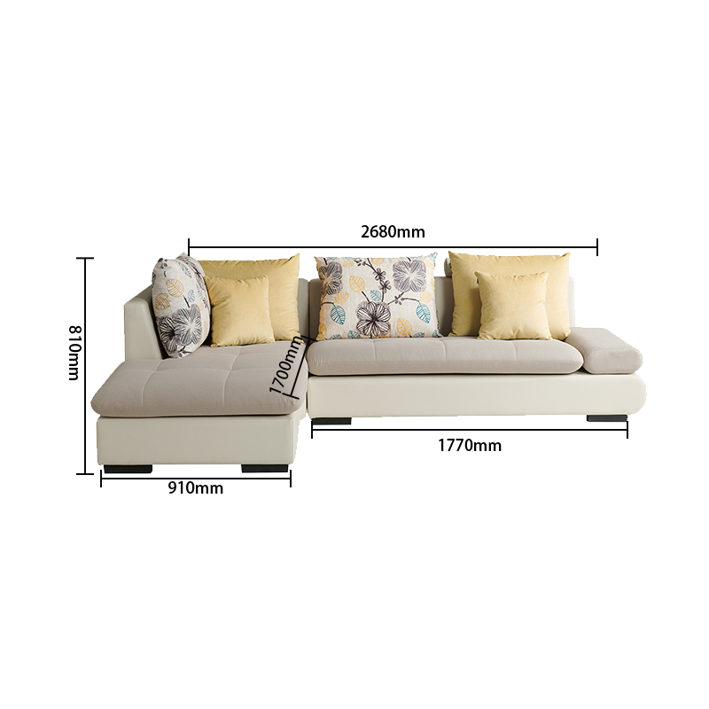 ソファ 片肘ソファ ロータイプ カウチソファセット リビングソファ フィット感 人間工学 ゆったり 簡素 アイボリー JYSF-N031