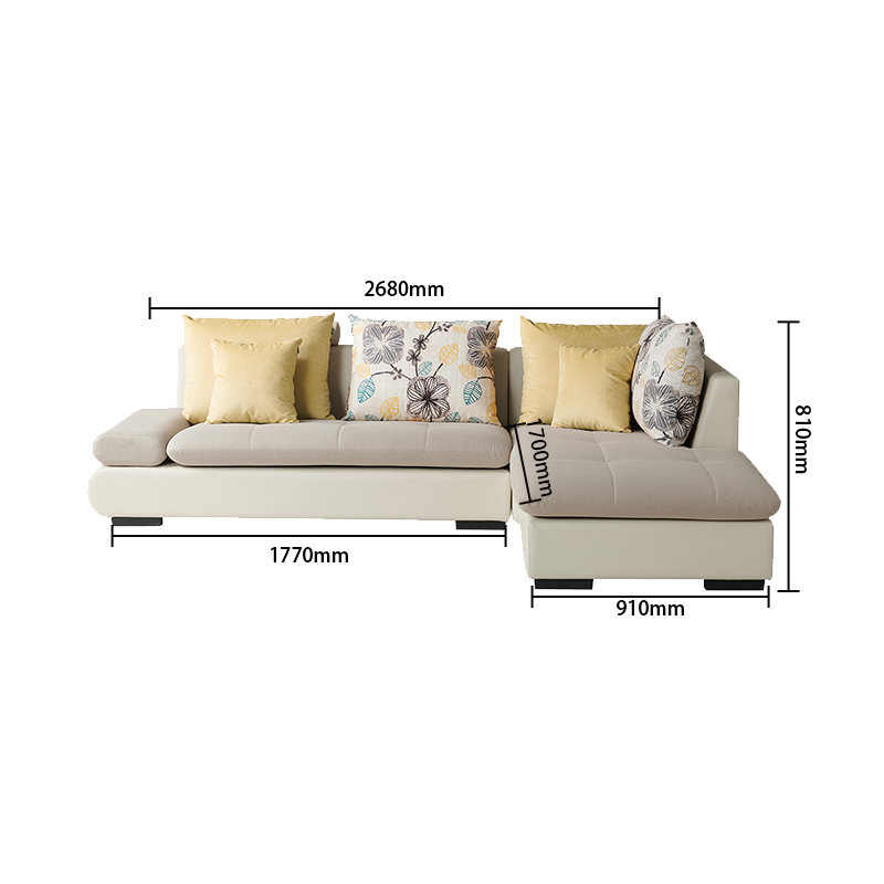 ソファ 片肘ソファ ロータイプ カウチソファセット リビングソファ フィット感 人間工学 ゆったり 簡素 アイボリー JYSF-N031