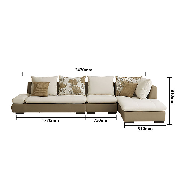 ソファ 片肘ソファ ロータイプ カウチソファセット リビングソファ フィット感 人間工学 ゆったり 簡素 アイボリー JYSF-N031