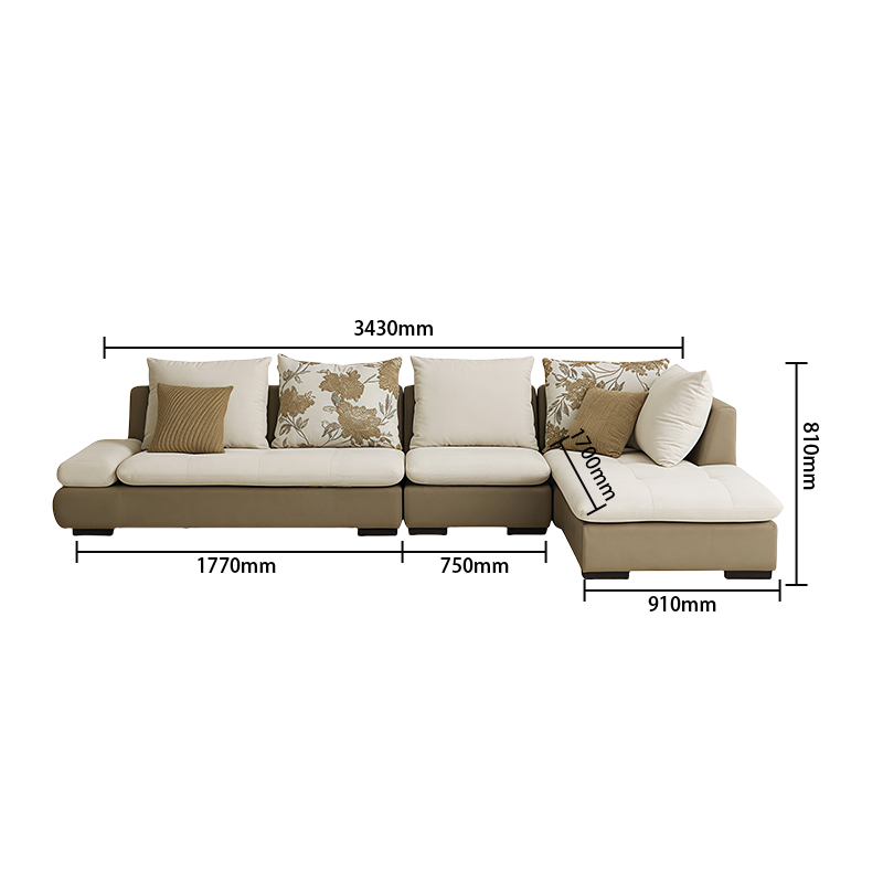 ソファ 片肘ソファ ロータイプ カウチソファセット リビングソファ フィット感 人間工学 ゆったり 簡素 アイボリー JYSF-N031