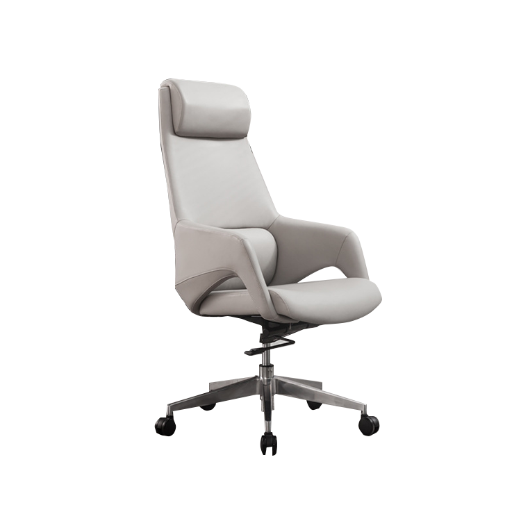 ハイバック エグゼクティブチェア オフィスチェア リクライニング 回転可能 キャスター グレー シンプル カスタマイズ可能 LBY-N004