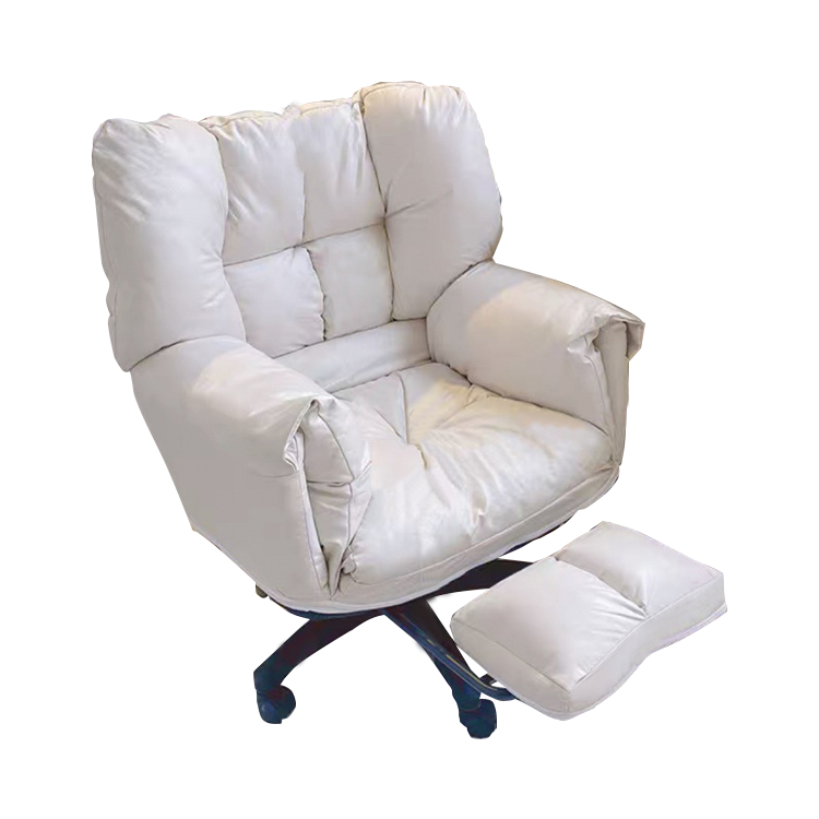 デスクチェア パソコンチェア 在宅用 人間工学 シリコンフィル リクライニング機能 回転可能 フットレスト 肉厚 ピンク LBY-N005