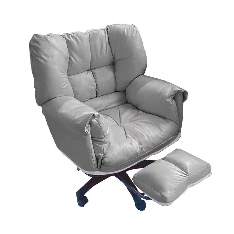 デスクチェア パソコンチェア 在宅用 人間工学 シリコンフィル リクライニング機能 回転可能 フットレスト 肉厚 ピンク LBY-N005