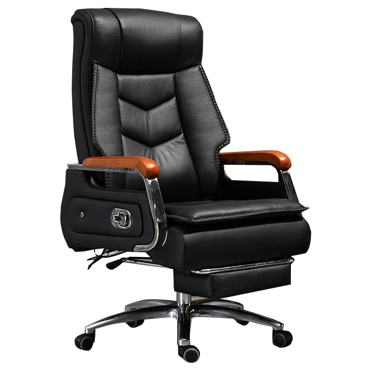 エグゼクティブチェア オフィスチェア 調節可能 人間工学 回転可能 昇降可能 肘掛け フットレスト 高級感 上質 ブラック LBY-N012