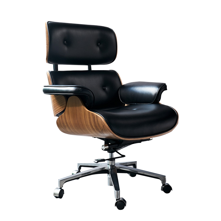 エグゼクティブチェア オフィスチェア 作業用 人間工学 昇降可能 キャスター レザー リクライニング モダン  ブラック LBY-N013