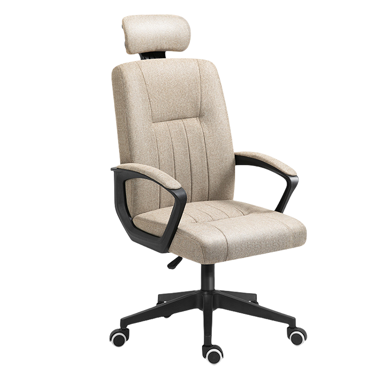 ワークチェア オフィスチェア 事務椅子 回転可能 キャスター付き ヘットレスト ファブリック カーキ カスタマイズ可能 LBY-N034