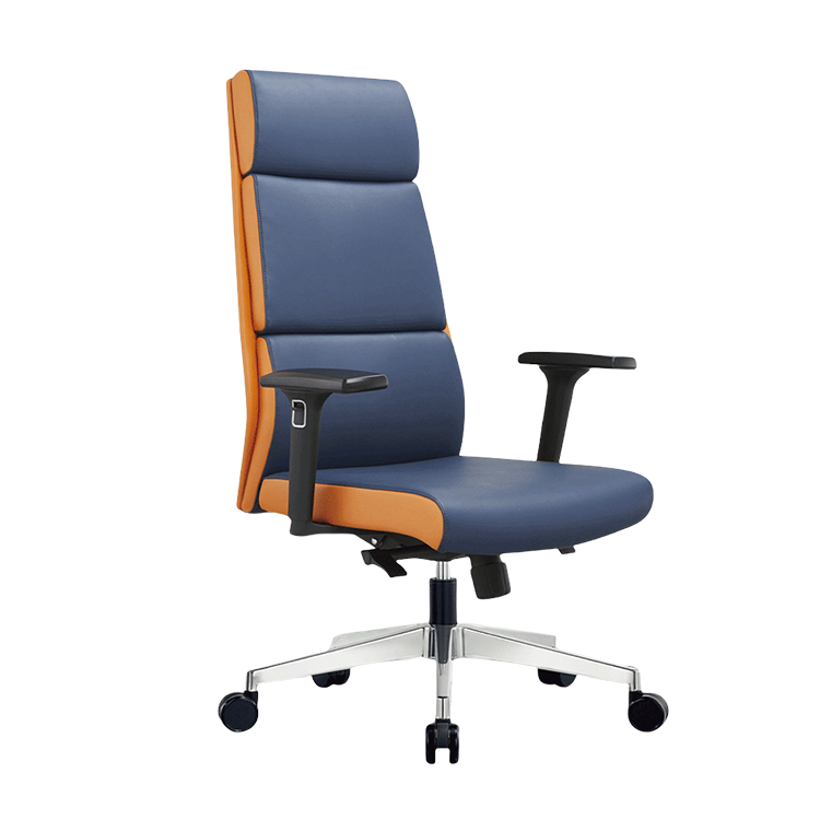 オフィスチェア ワークチェア 事務椅子 エグゼクティブチェア 肘掛け 回転可能 ハイバック ダークブルー カスタマイズ可能 LBY-N037