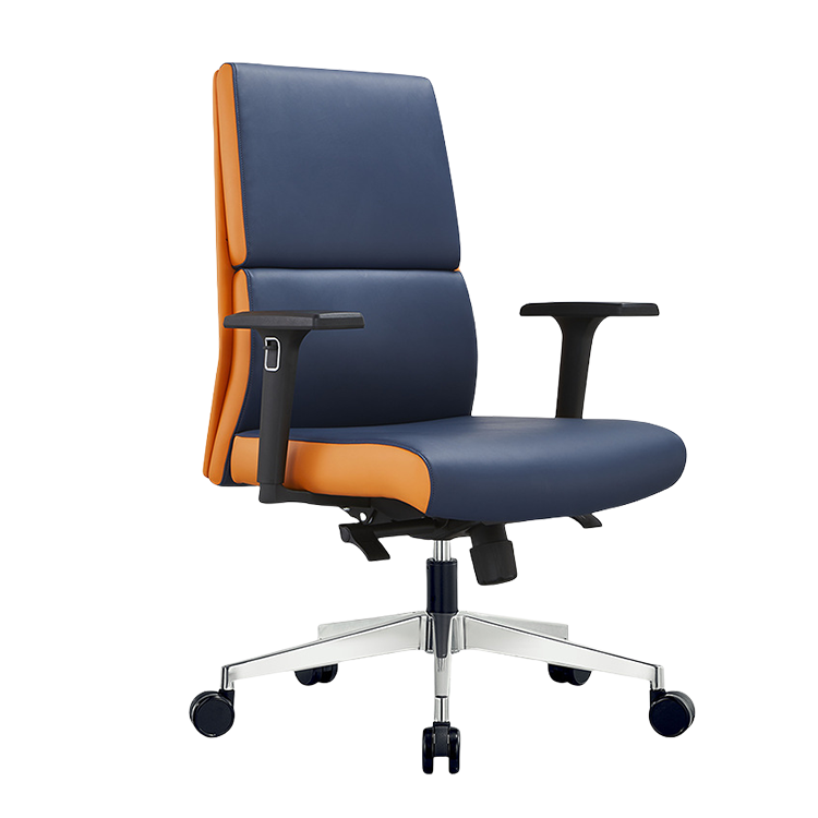 オフィスチェア ワークチェア 事務椅子 エグゼクティブチェア 肘掛け 回転可能 ハイバック ダークブルー カスタマイズ可能 LBY-N037