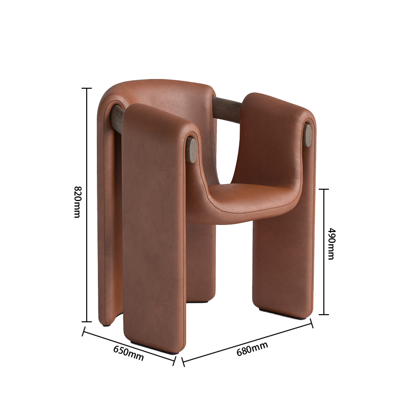 リラックスチェア カジュアルチェア 応接用 商談用 レザー 木製フレーム フィット感 簡素 おしゃれ ブラウン LBY-N052