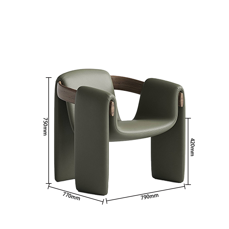 リラックスチェア カジュアルチェア 応接用 商談用 レザー 木製フレーム フィット感 簡素 おしゃれ ブラウン LBY-N052
