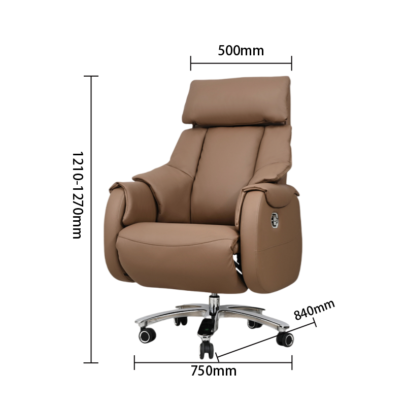 エグゼクティブチェア オフィスチェア 社長用 バッテリー フットレスト 本革 昇降機能 人間工学 贅沢 おしゃれ ブラウン LBY-N053