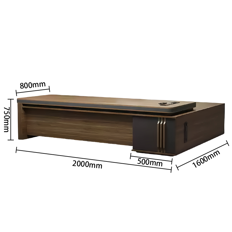 エグゼクティブデスク オフィスデスク パソコンデスク 社長室 ダイヤル錠 おしゃれ ウォールナット カスタマイズ可能 LBZ-N049