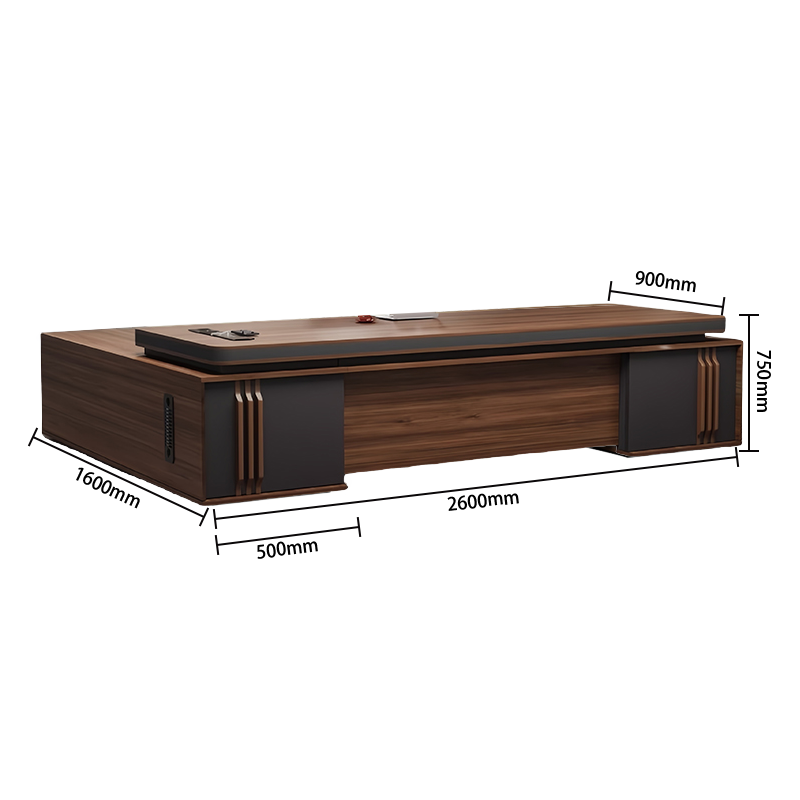 エグゼクティブデスク オフィスデスク パソコンデスク 社長室 ダイヤル錠 おしゃれ ウォールナット カスタマイズ可能 LBZ-N049