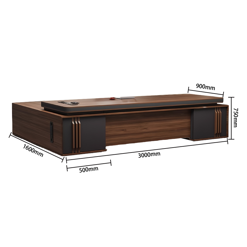 エグゼクティブデスク オフィスデスク パソコンデスク 社長室 ダイヤル錠 おしゃれ ウォールナット カスタマイズ可能 LBZ-N049